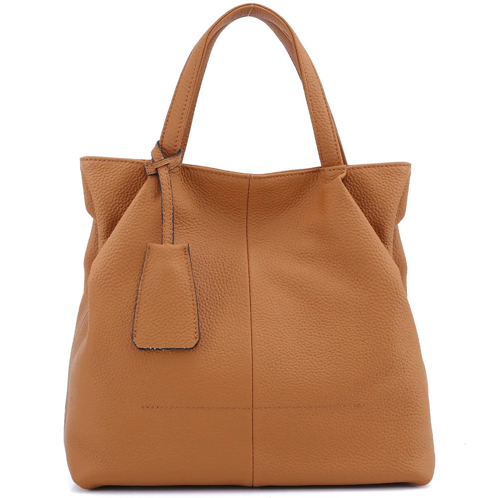 Zency Soft Genuine Leather Handbag Women's Shoulder Bag Winter Fashion Casual Design Shopper Crossbody Large Bucket Tote Bag