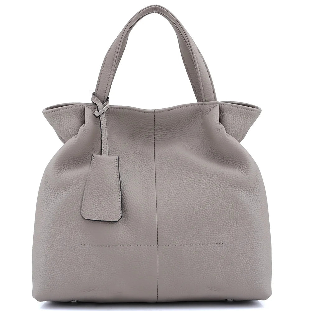 Zency Soft Genuine Leather Handbag Women's Shoulder Bag Winter Fashion Casual Design Shopper Crossbody Large Bucket Tote Bag