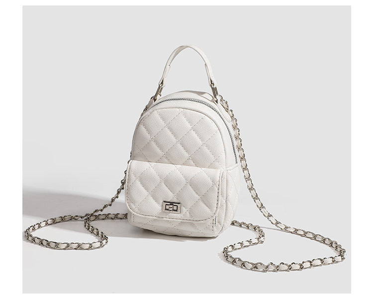 High-end sense mini diamond lattice chain shoulder bag women's 2024 new fashion all-match backpack handbag