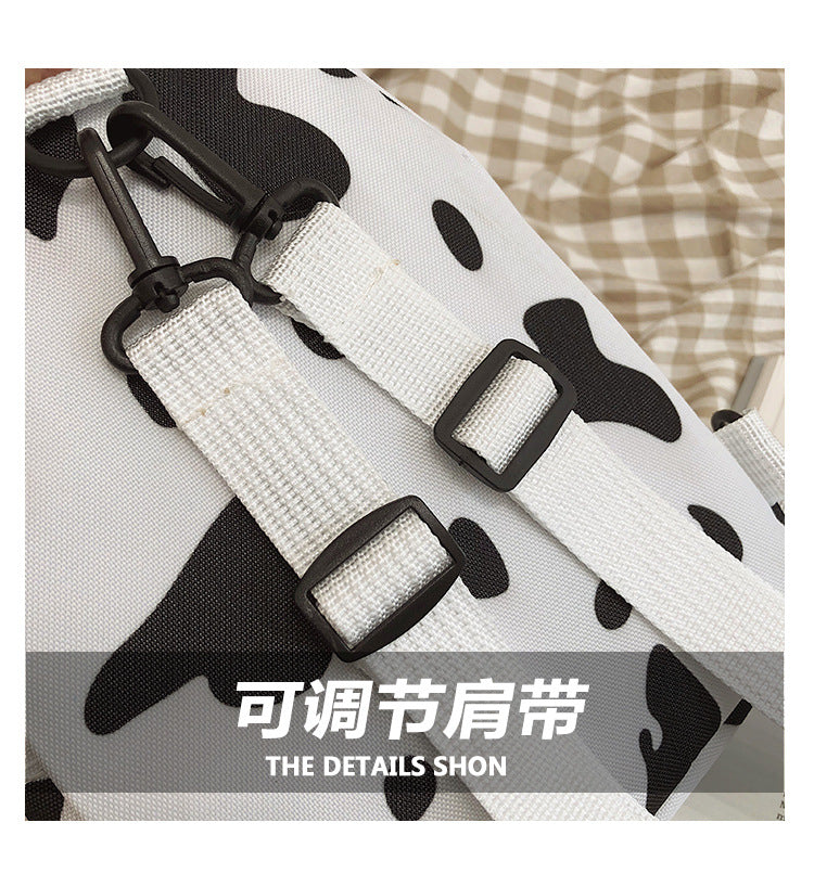 Bag Women's Bag 2024 New Backpack Dairy Cow Pattern Backpack Outdoor Travel Small Backpack Casual Backpack