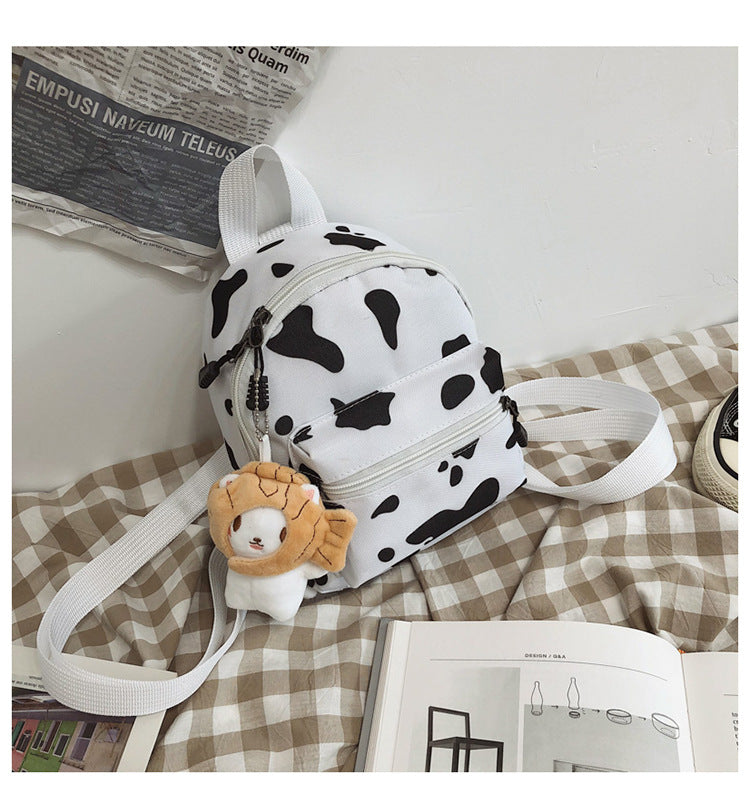 Bag Women's Bag 2024 New Backpack Dairy Cow Pattern Backpack Outdoor Travel Small Backpack Casual Backpack