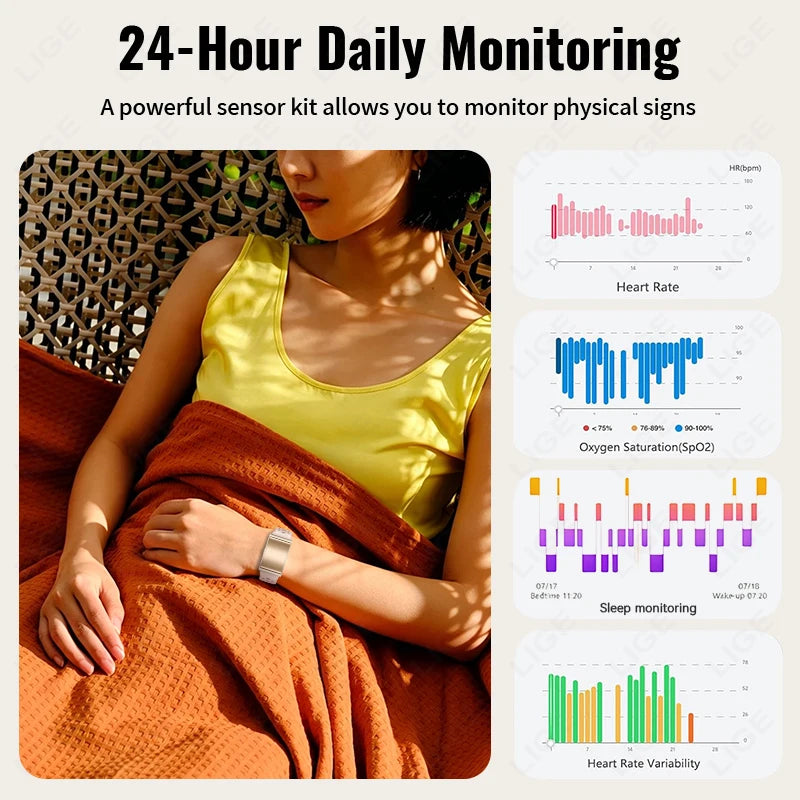 Heart Rate Monitor Smart Bracelet AI Recording 79 Languages 1GB Memory 160+ Modes IP67 Waterproof Sport Fitness Sports Band