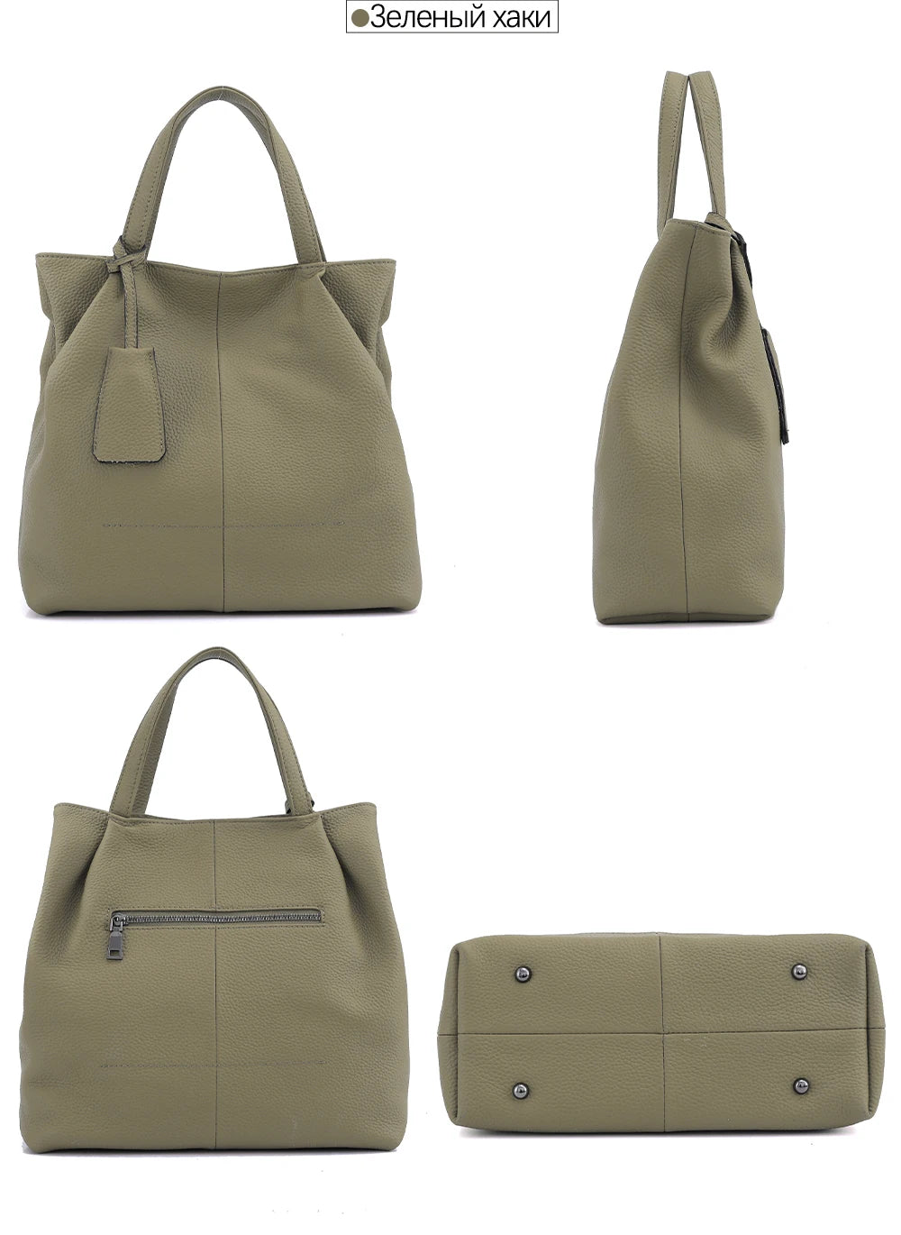 Zency Soft Genuine Leather Handbag Women's Shoulder Bag Winter Fashion Casual Design Shopper Crossbody Large Bucket Tote Bag