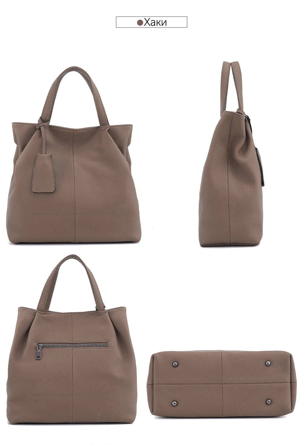 Zency Soft Genuine Leather Handbag Women's Shoulder Bag Winter Fashion Casual Design Shopper Crossbody Large Bucket Tote Bag