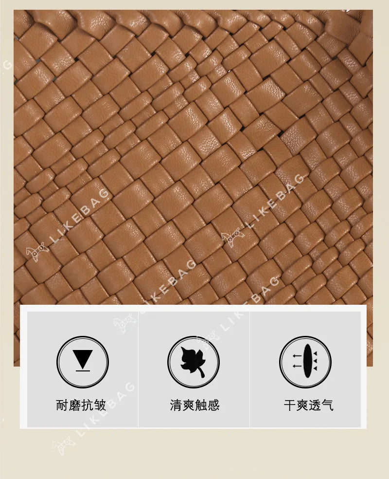 ZR DIARY Handmade Woven Bag Women PU Leather Large Capacity Totes Fashion Shoulder Bag 224BZ9389-1