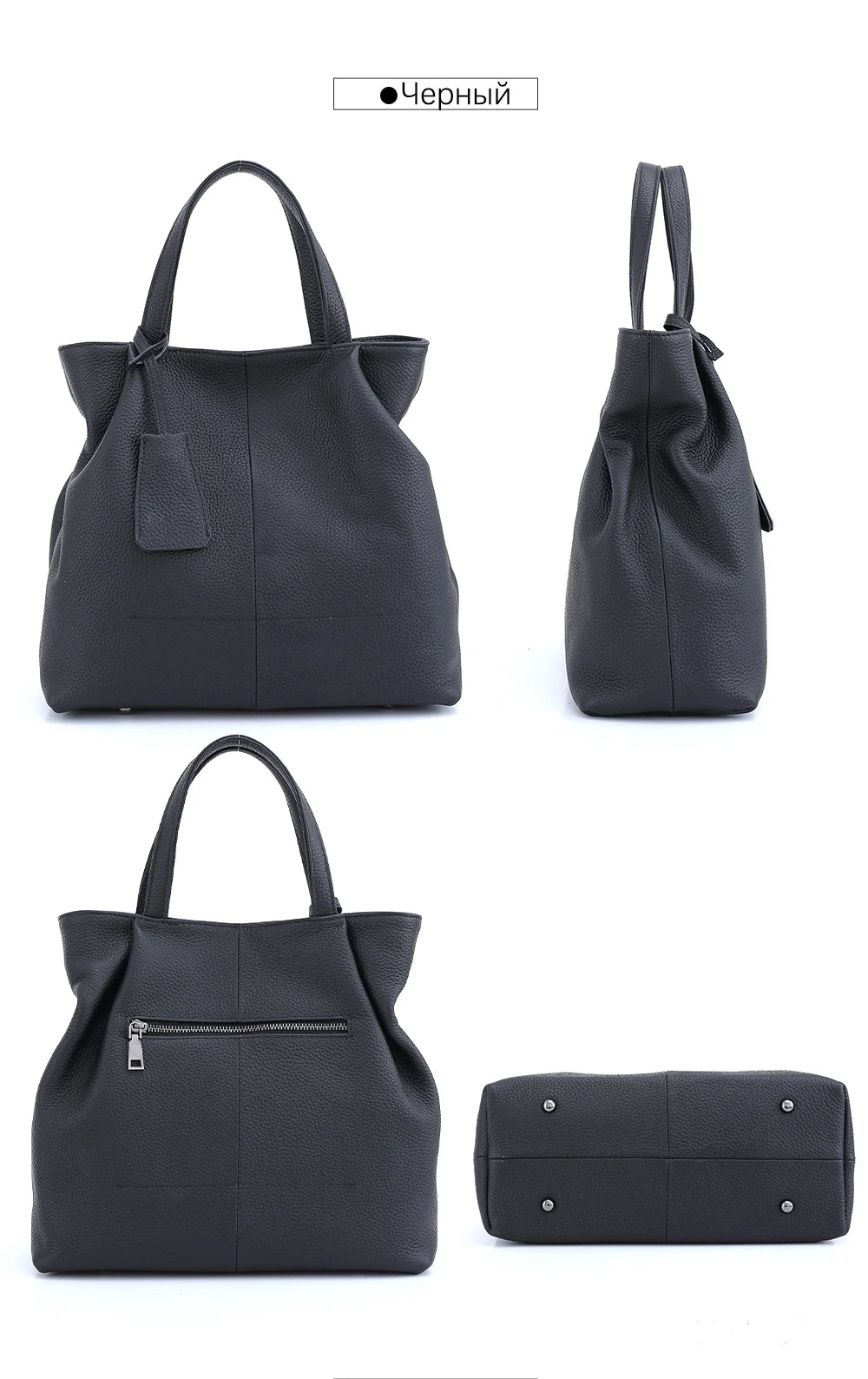 Zency Soft Genuine Leather Handbag Women's Shoulder Bag Winter Fashion Casual Design Shopper Crossbody Large Bucket Tote Bag