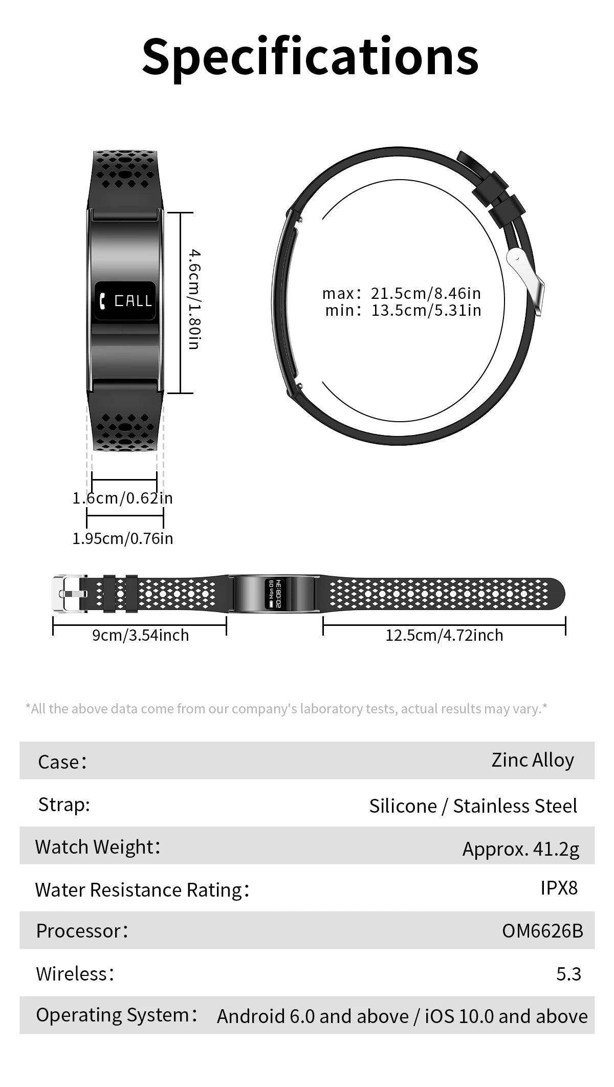 LIGE New 2.8mm Electronic Screen Smart Wristbands Heart Rate Blood Oxygen Monitor Smart Watch Waterproof Sports Fashion Bracelet