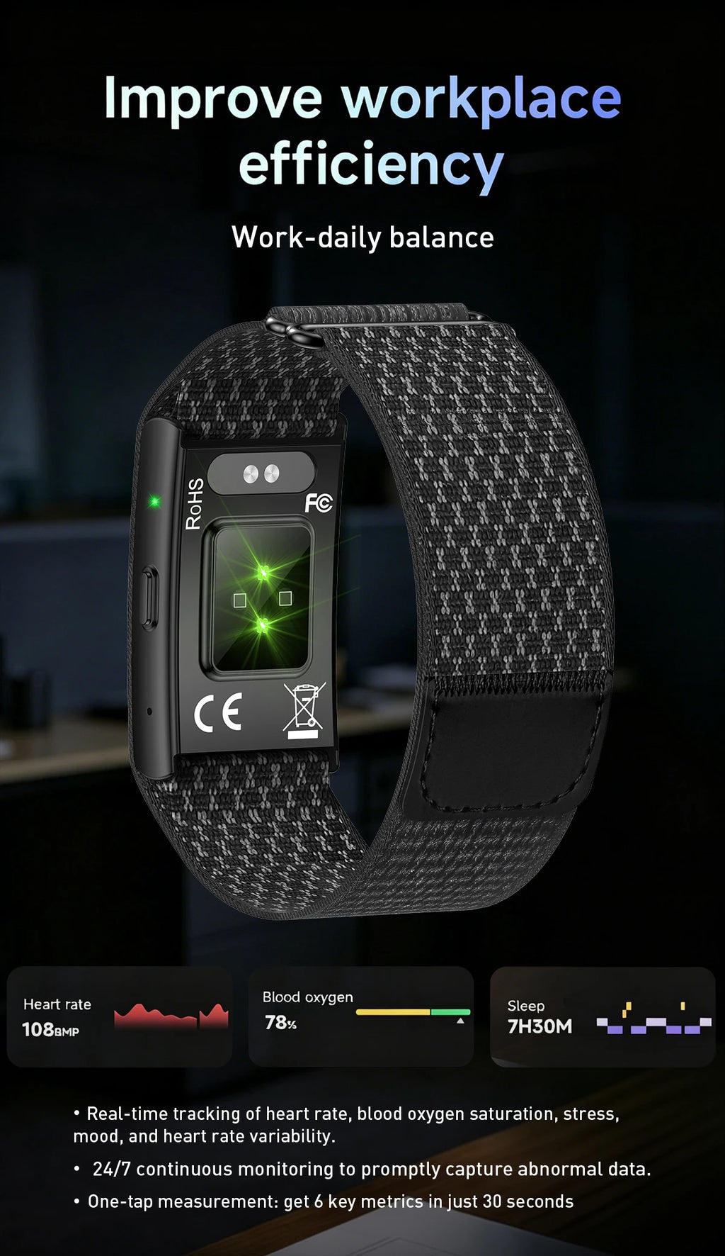 LIGE Audio Recorder Smart Bracelet 79 Languages AI Transcription 1GB Sports Fitness Band Health Monitor Watches Voice Recording