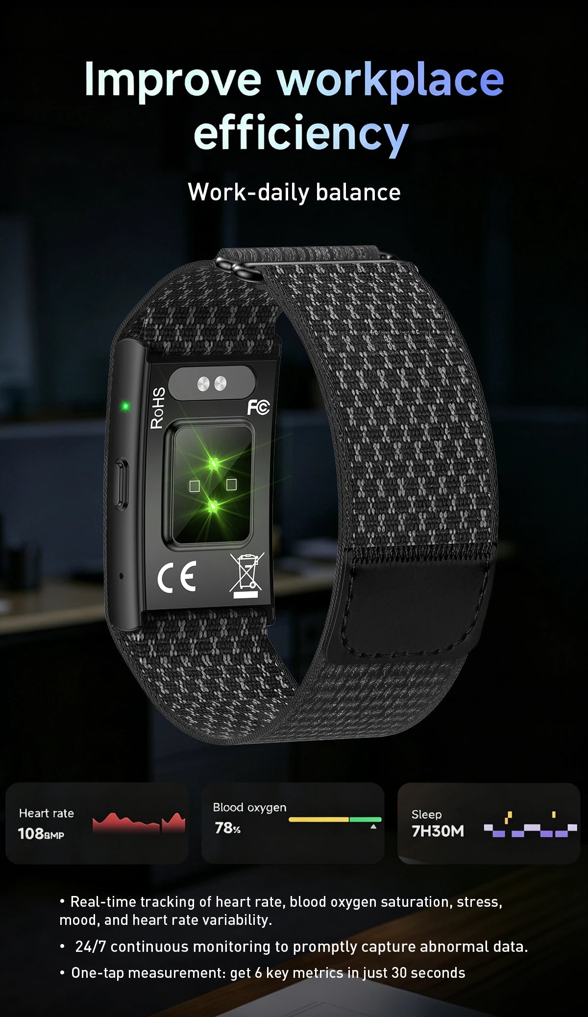 LIGE Audio Recorder Smart Bracelet 79 Languages AI Transcription 1GB Sports Fitness Band Health Monitor Watches Voice Recording
