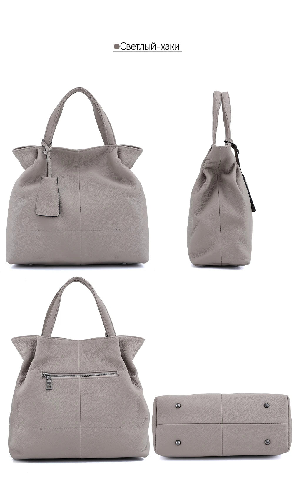 Zency Soft Genuine Leather Handbag Women's Shoulder Bag Winter Fashion Casual Design Shopper Crossbody Large Bucket Tote Bag