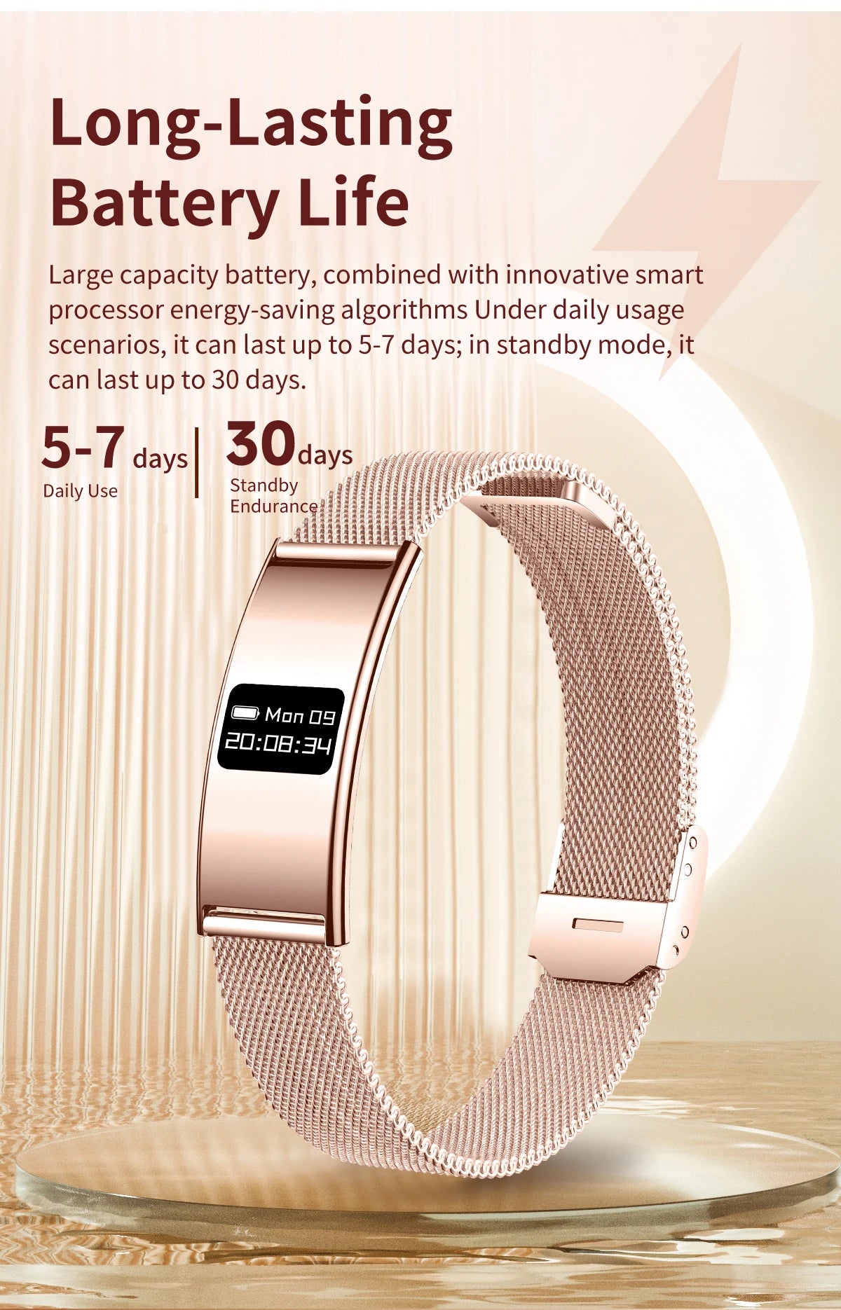 LIGE Utra-thin Wristband Sport Fitness Tracker Health Smart Bracelet Pedometer Heart Rate Monitor Smart Watch Call Reminder