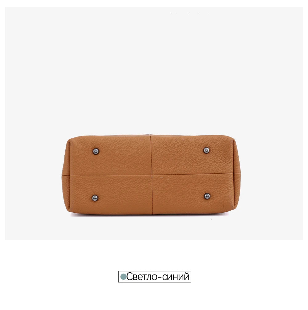 Zency Soft Genuine Leather Handbag Women's Shoulder Bag Winter Fashion Casual Design Shopper Crossbody Large Bucket Tote Bag