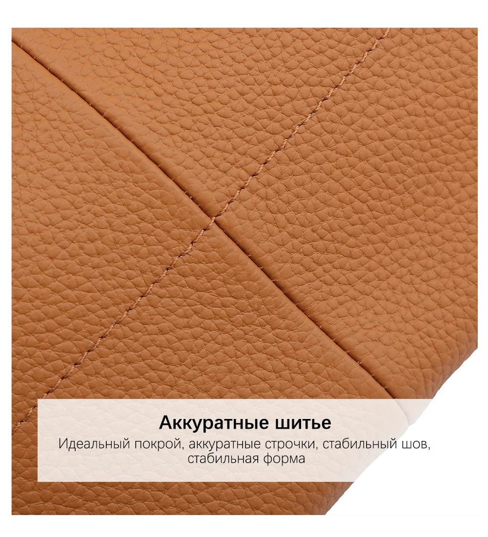 Zency Soft Genuine Leather Handbag Women's Shoulder Bag Winter Fashion Casual Design Shopper Crossbody Large Bucket Tote Bag