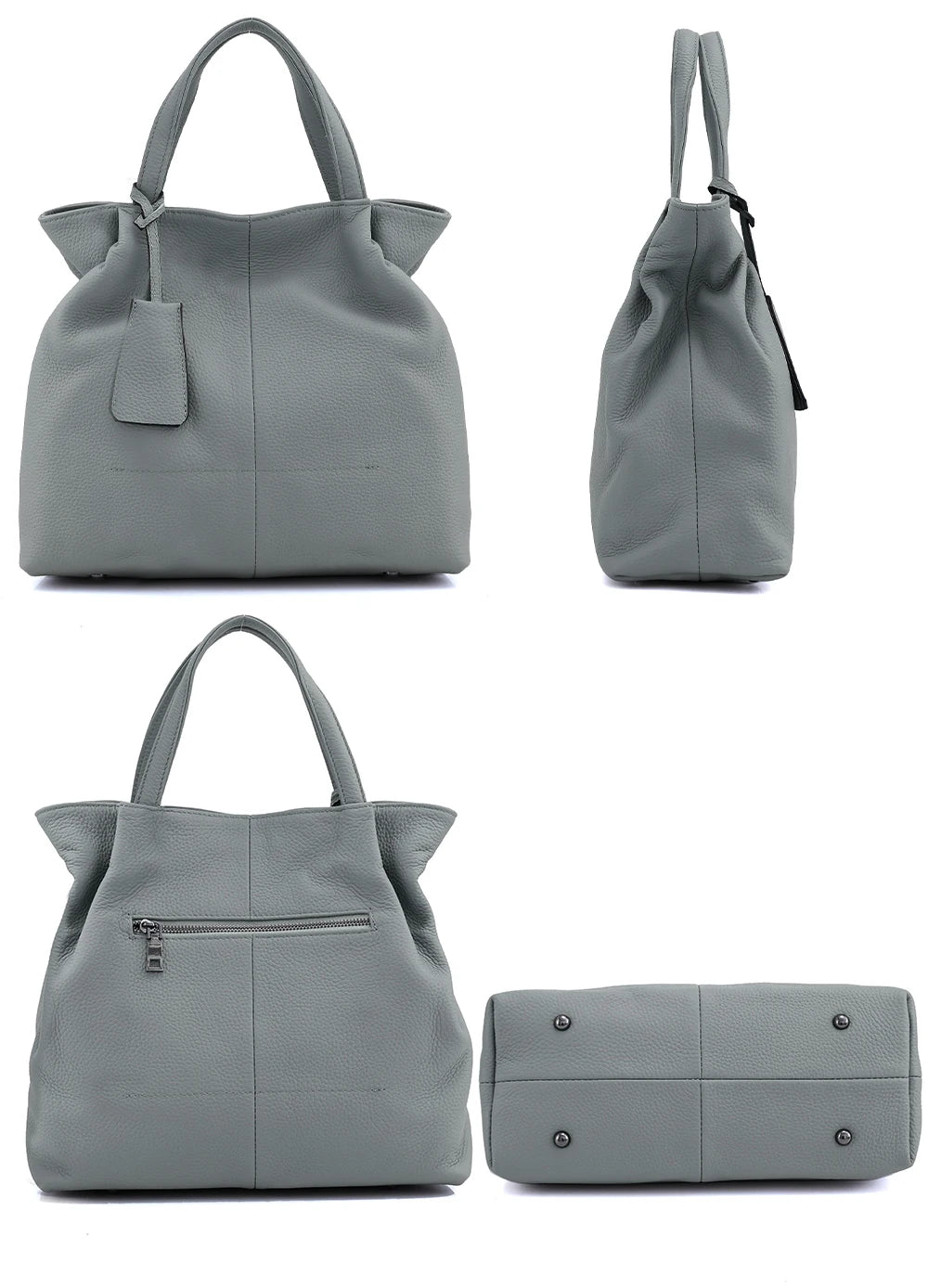 Zency Soft Genuine Leather Handbag Women's Shoulder Bag Winter Fashion Casual Design Shopper Crossbody Large Bucket Tote Bag